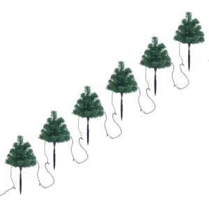 Vianočné stromčeky k chodníku 6 ks teplé biele LED 45 cm PVC Produkt