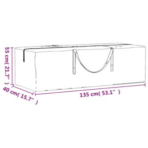 Produkt  Úložná taška na záhradné vankúše čierna 135x40x55 cm polyetylén