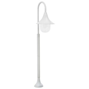 Záhradná stĺpová lampa E27 120 cm hliníková biela