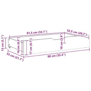 Produkt  Zásuvky pod posteľ s kolieskami 2 ks 90x55x16 cm mas. borovica