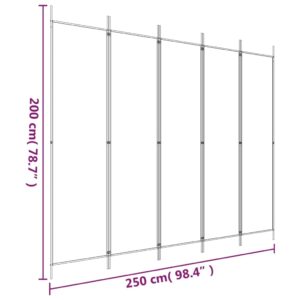 Produkt  5-panelový paraván hnedá 250x200 cm látkový