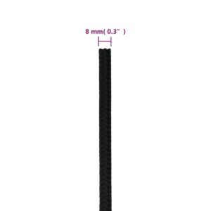 Pracovné lano čierne 8 mm 25 m polyester - eshop