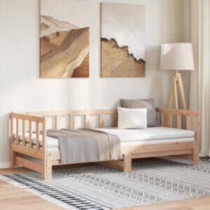 Rozkladacia denná posteľ 2x(80x200) cm borovicový masív