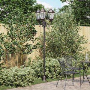 Záhradný svetelný stĺp s 3 lampami E27 Bronz 220 cm Hliník