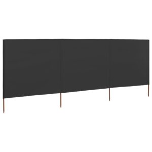 3-panelová zábrana proti vetru antracitová 400x120 cm látková
