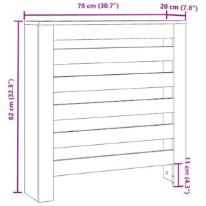 Produkt  Kryt na radiátor dub artisan 78x20x82 cm kompozitné drevo