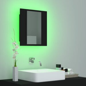 LED kúpeľňová zrkadlová skrinka čierna 40x12x45 cm akryl Obrázok