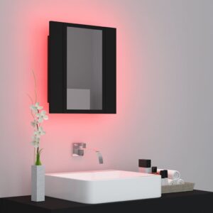 Fotka  LED kúpeľňová zrkadlová skrinka čierna 40x12x45 cm akryl