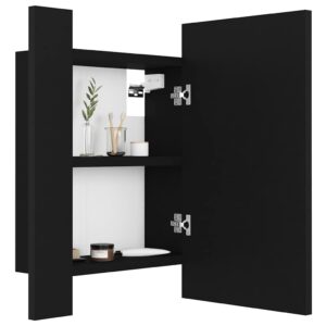 LED kúpeľňová zrkadlová skrinka čierna 40x12x45 cm akryl - predaj