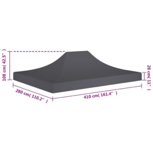 Strecha na párty stan 4x3 m, antracitová 270 g/m² - eshop