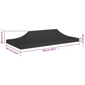 Strecha na párty stan 6x3 m, čierna 270 g/m² - eshop