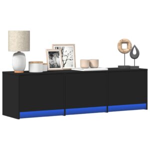 TV stolík s LED čierny 140x34x40 cm kompozitné drevo